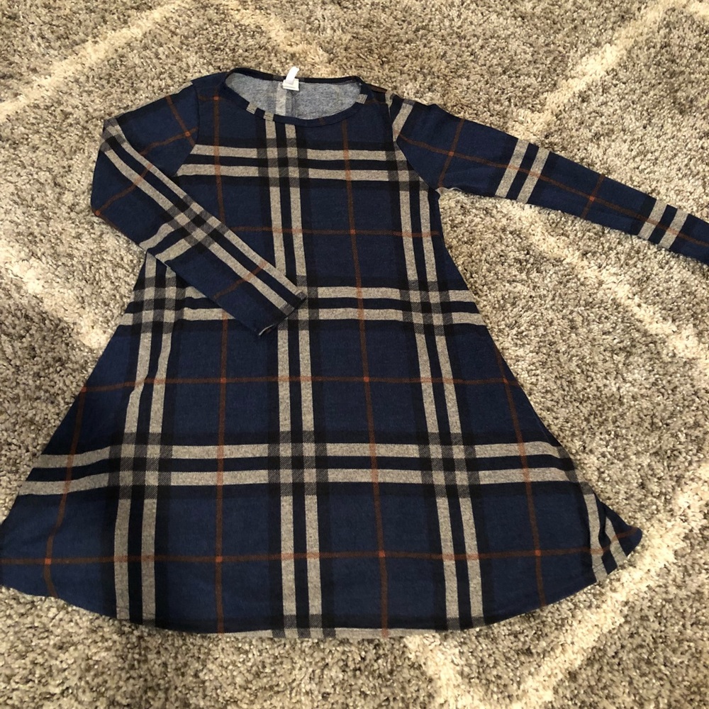 Honey & Lace Blue Plaid Swing Dress